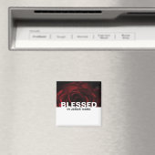 Aangepaste Floral Red Rose BLESSED Magneet (Insitu (Vaatwasser))