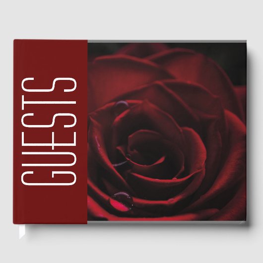 Aangepaste Floral RED ROSE Gastenboek (Voorkant)