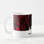 Aangepaste Floral Red Rose LOVED Valentijnse Koffiemok (Links)