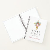 Aangepaste Floral Religious Cross Notitieboek (Binnen)