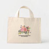 Aangepaste Floral Rozen Vervang Artwork Slogan Mini Tote Bag (Voorkant)