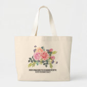 Aangepaste Floral Rozen Vervang foto kunstwerk Grote Tote Bag (Voorkant)