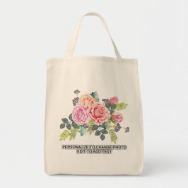 Aangepaste Floral Rozen vervangen Artwork Slogan G Tote Bag