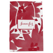 Aangepaste Floral Ruby Red Gift Bag Medium Cadeauzakje (Voorkant)