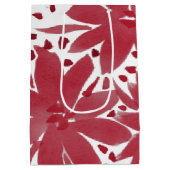 Aangepaste Floral Ruby Red Gift Bag Medium Cadeauzakje (Achterkant)