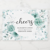 Aangepaste Floral sage greens Wedding Sparkling Wijnetiket (Enkel label)