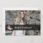 Aangepaste Floral School Class Afstuderen Foto Par Kaart (Achterkant)