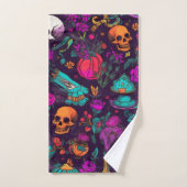 Aangepaste Floral Skulls Bad Handdoek (Handdoek)