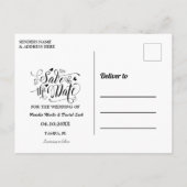 Aangepaste Floral slaat de datum op Aankondigingskaart (Achterkant)