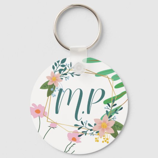 Aangepaste Floral Sleutelhanger (Voorkant)