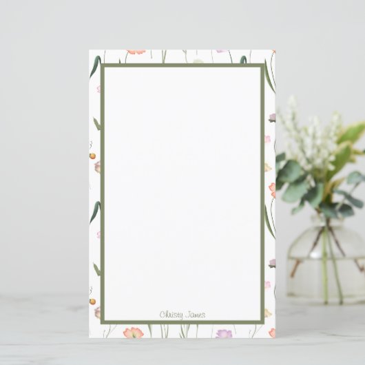 Aangepaste Floral Stationery (Staand voorkant)