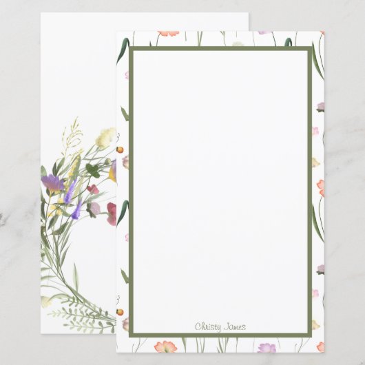 Aangepaste Floral Stationery (Voorkant / Achterkant)