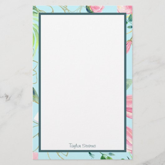 Aangepaste Floral Stationery Briefpapier (Voorkant)