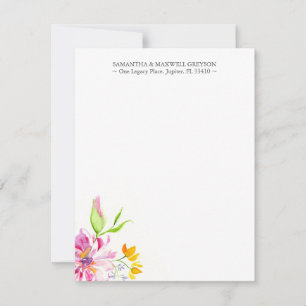 Aangepaste Floral Stationery Notitiekaartje
