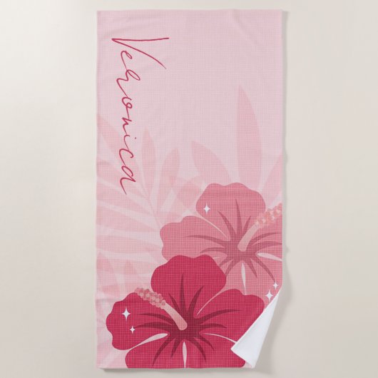 Aangepaste Floral Strandlaken (Voorkant)