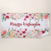 Aangepaste Floral Strandlaken (Voorkant)