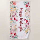 Aangepaste Floral Strandlaken (Voorkant)