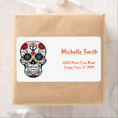 Aangepaste Floral Sugar Skull Halloween Etiket (Insitu)
