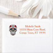 Aangepaste Floral Sugar Skull Halloween Etiket (Insitu)