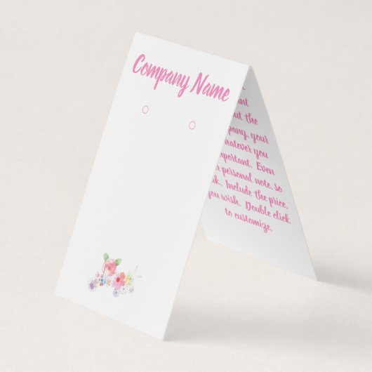 Aangepaste Floral Tented Oorbel Display Kaarten (Voorkant)