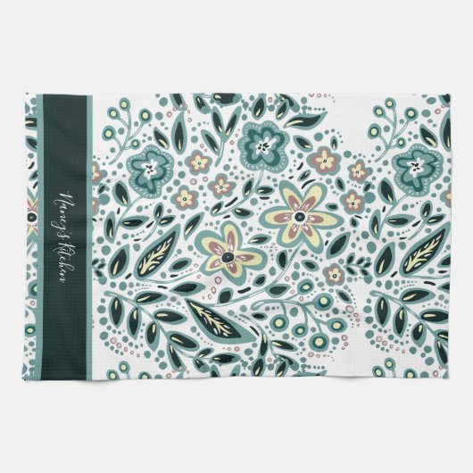Aangepaste Floral Theedoek (Horizontaal)