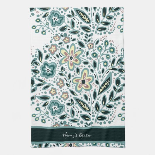 Aangepaste Floral Theedoek (Verticaal)