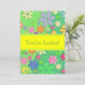 Aangepaste Floral-uitnodiging Kaart (Staand voorkant)