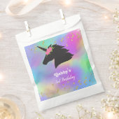 Aangepaste Floral Unicorn Birthday Bedankzakje (Geknipt)