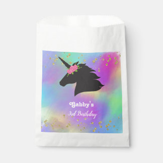 Aangepaste Floral Unicorn Birthday Bedankzakje