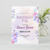 Aangepaste Floral Verjaardag Kaart (Staand voorkant)