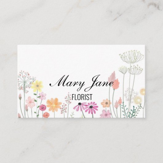 Aangepaste Floral Visitekaartje (Voorkant)