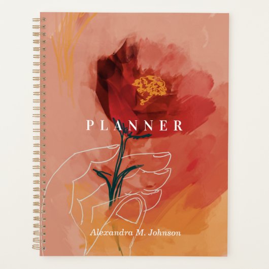 Aangepaste Floral Waterverf  Abstract Planner (Voorkant)