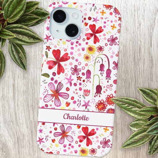 Aangepaste Floral-Waterverf Case-Mate iPhone Case