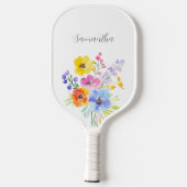 Aangepaste Floral-Waterverf Pickleball Paddle (Achterkant)