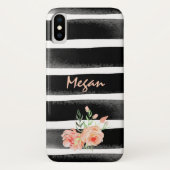 Aangepaste Floral Waterverf Stripes Case-Mate iPhone Case (Achterkant)