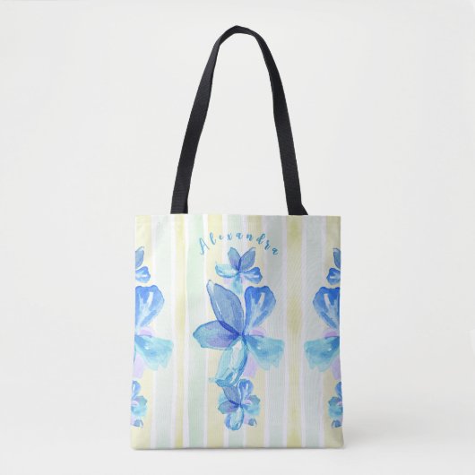 Aangepaste Floral-Waterverf Tote Bag (Voorkant)