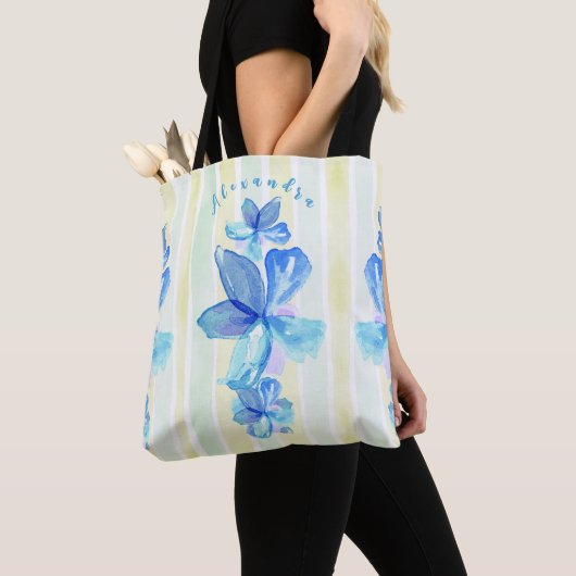 Aangepaste Floral-Waterverf Tote Bag (Dichtbij)