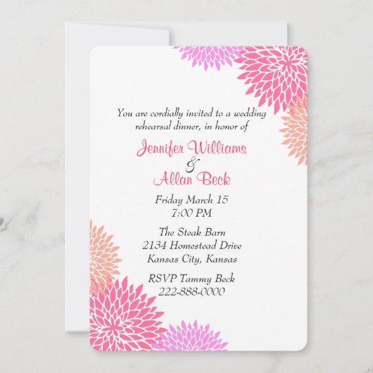 Aangepaste Floral Weddenschap Kaart (Voorkant)