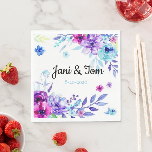 Aangepaste Floral Wedding Servet (Insitu)