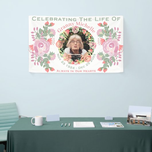aangepaste floral wreate-vormfotobanner spandoek (Beurs)