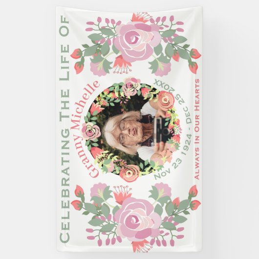 aangepaste floral wreate-vormfotobanner spandoek (Verticaal)