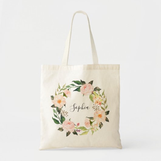 Aangepaste Floral Wreath Braidsmaid, Welcome2 Tote Bag (Voorkant)