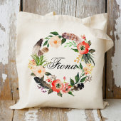 Aangepaste Floral Wreath Braidsmaid, Welcome3 Tote Bag