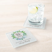 Aangepaste Floral Wreath Pasen Glazen Onderzetter (Schuin)