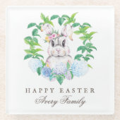 Aangepaste Floral Wreath Pasen Glazen Onderzetter (Voorkant)