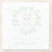 Aangepaste Floral Wreath Pasen Glazen Onderzetter (Achterkant)