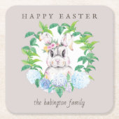 Aangepaste Floral Wreath Pasen Kartonnen Onderzetters (Voorkant)