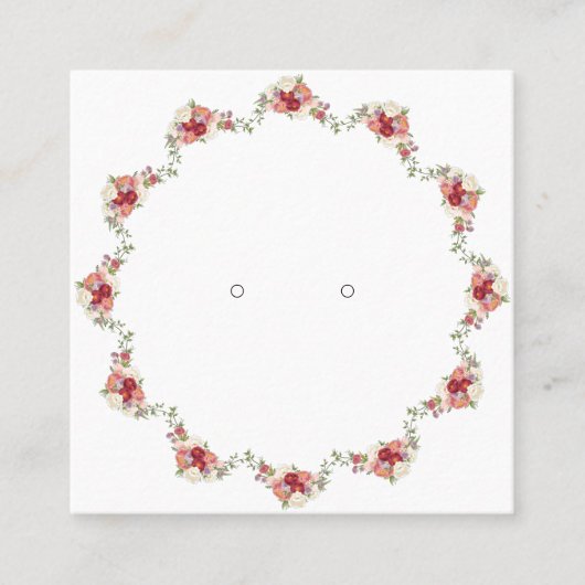 Aangepaste Floral Wreator Stud Earring Display Kaa Vierkante Visitekaartje (Voorkant)
