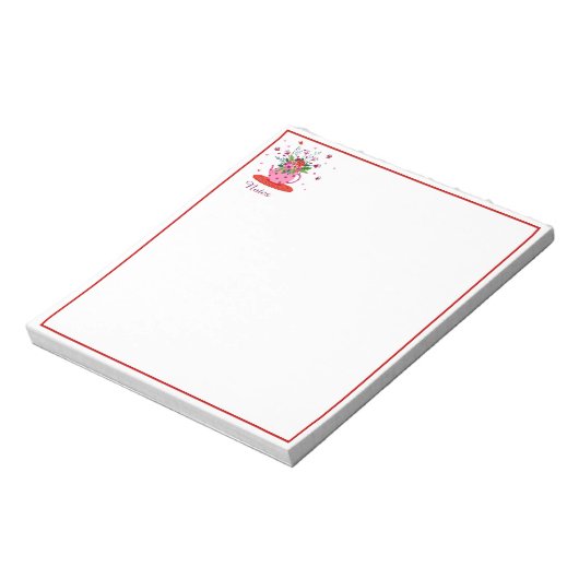 Aangepaste florale bloem notitieblok (Linkerzijde)