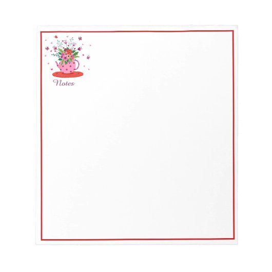 Aangepaste florale bloem notitieblok (Voorkant)